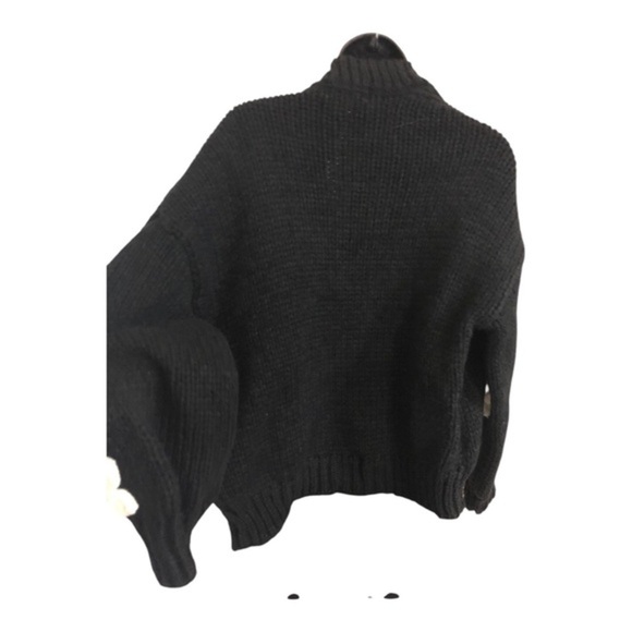 Black and White Crochet bow open front crochet style cardigan One Size new - Picture 5 of 12